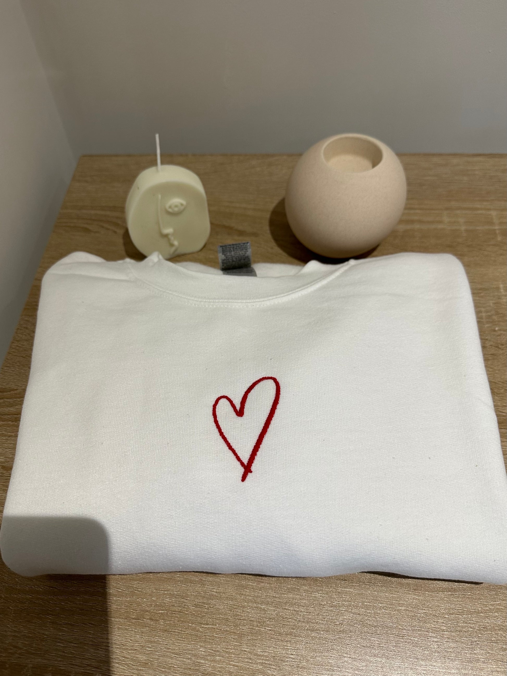 Heart Embroidered Sweatshirt